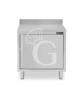 Schranktisch aus Edelstahl 1 Flügeltür Aufsatz B 800 mm x T 800 mm x H 950 mm