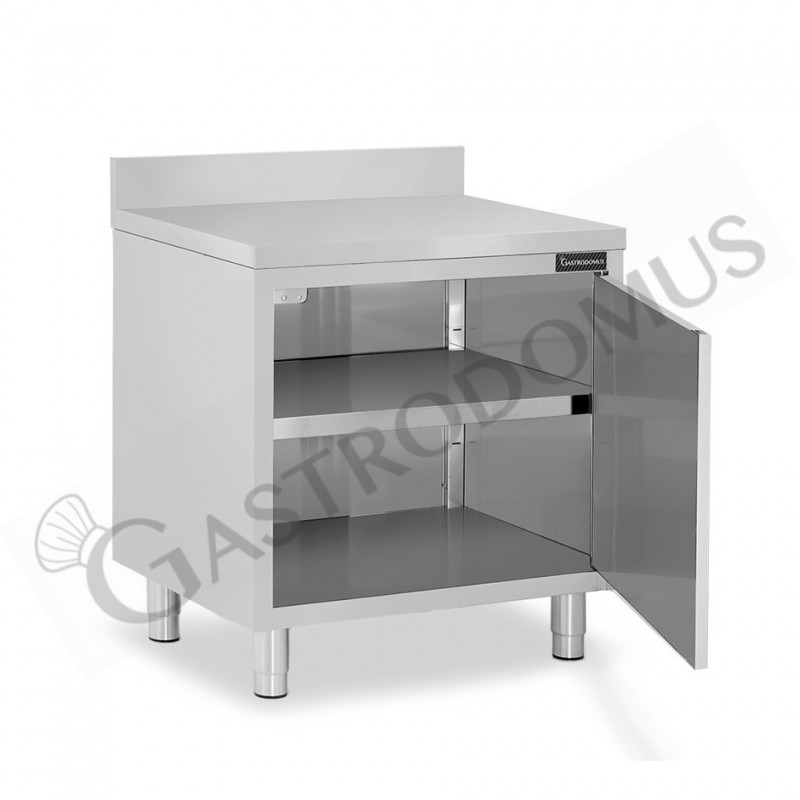 Schranktisch aus Edelstahl 1 Flügeltür Aufsatz B 800 mm x T 800 mm x H 950 mm