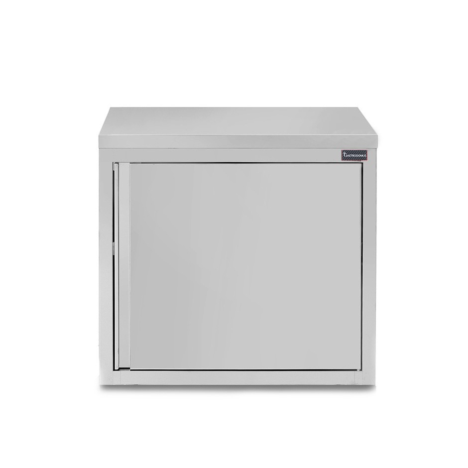 Wandhängeschrank, Edelstahl, mit Abtropffläche, 1 Flügeltür, 1 gelochter Zwischenboden, B 700 mm x T 400 mm x H 660 mm