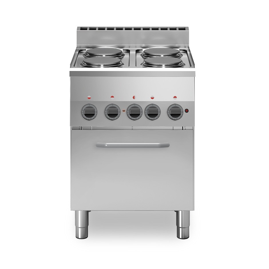 Cucina elettrica a 4 piastre potenziata - forno elettrico a convezione GN 2/3