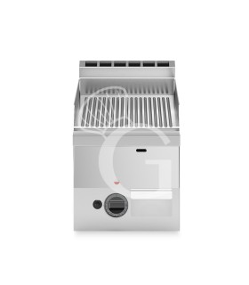 Gas Bratplatte - Gerillt, verchromt (B 300 x T 600 x 280 mm), 1 Kochzonen, Tischgerät, 5200 W