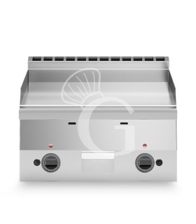 Gas Bratplatte - Glatt, verchromt (B 600 x T 600 x 280 mm), 2 Kochzonen, Tischgerät, 10400 W