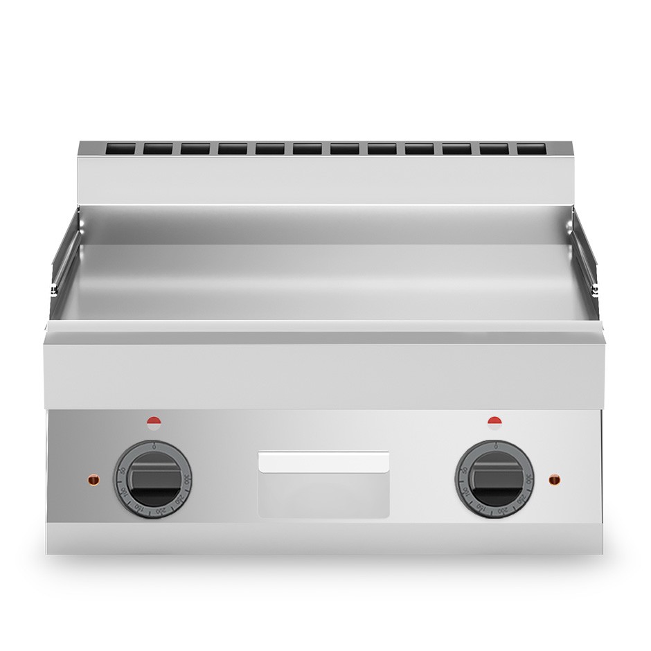 Elektro Bratplatte - glatt, verchromt, Tischgerät, 2 Kochzonen, T 650 mm, 9000 W, dreiphasig