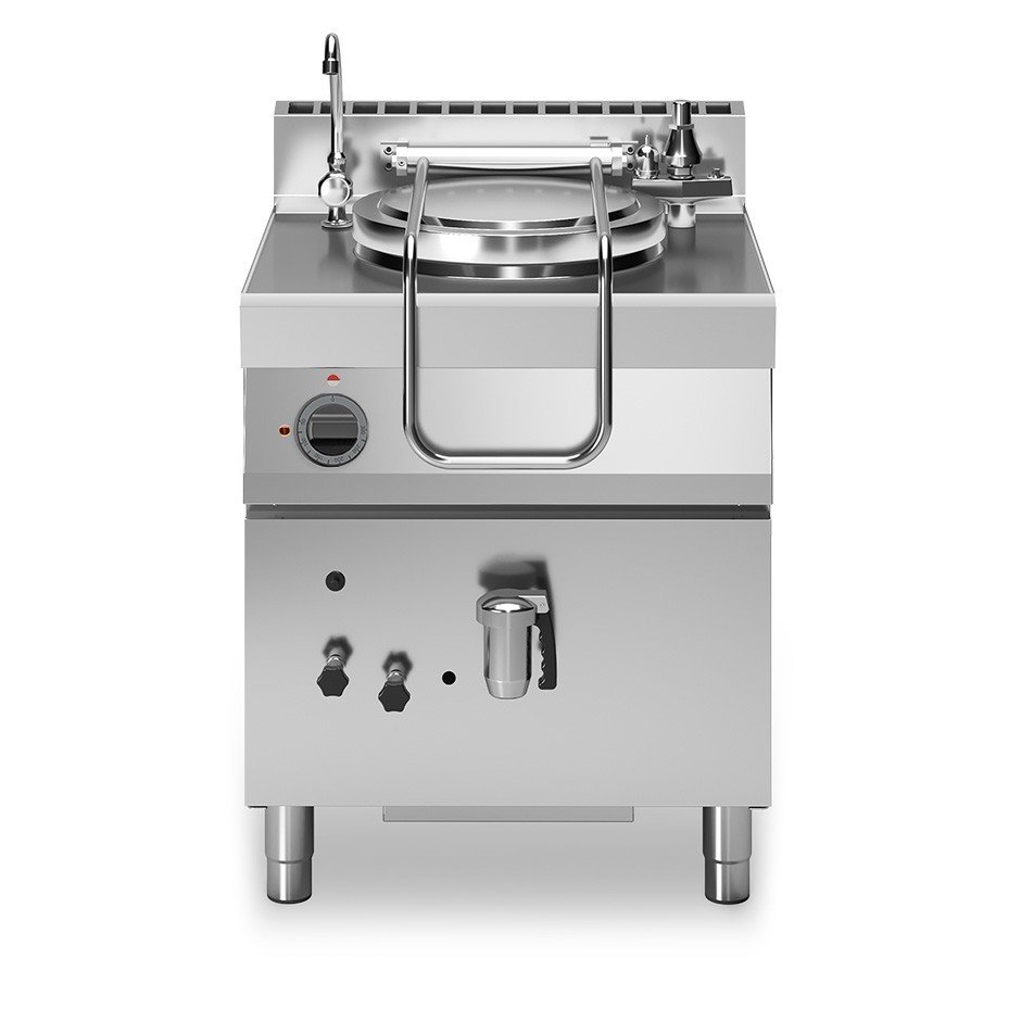 Gas Kochkessel, 50 Liter, indirekte Beheizung, B 700 mm x T 700 mm x H 850 mm