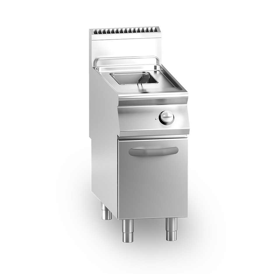 Profi Elektro-Fritteuse mit 1 Becken (15 Liter) und Schrank, Standgerät, Leistung 10,2 kW – dreiphasig