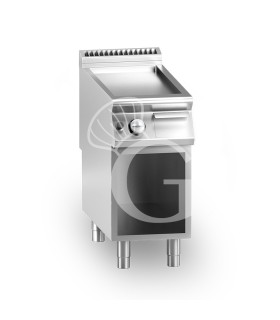 Gas Bratplatte glatt, verchromt (B 400 x T 900 x 870 mm), offener Unterbau, 1 Kochzone, 10500 W
