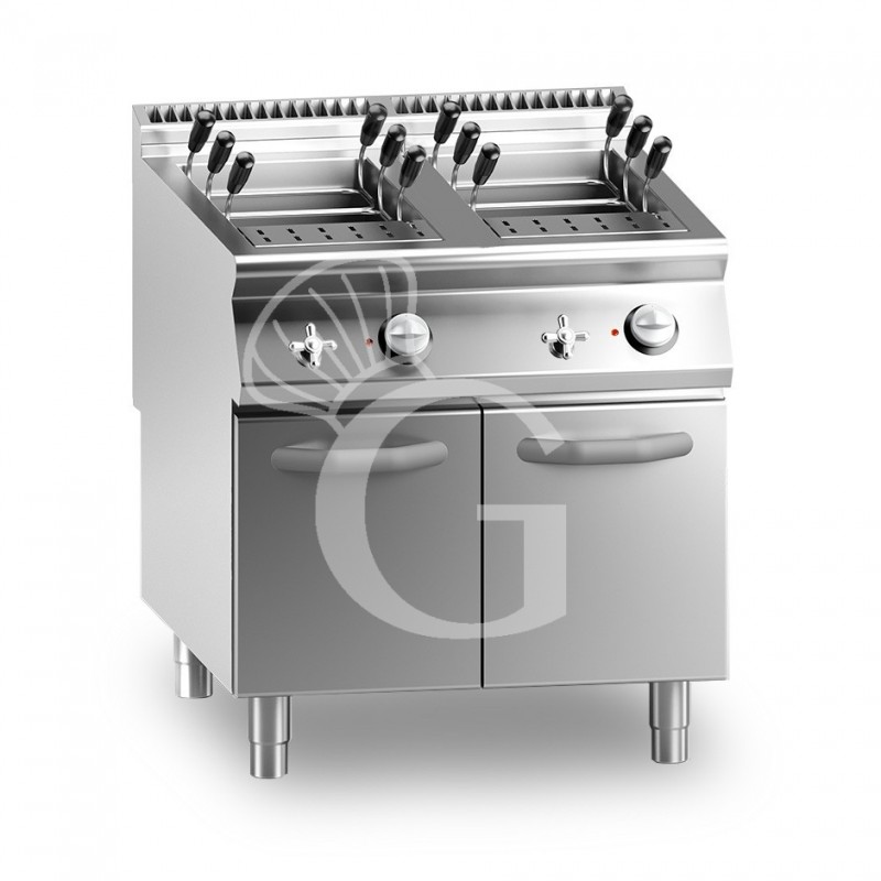 Profi Gas-Nudelkocher, 2 Becken (2 x 40 Liter) mit Schrank (B 800 mm x T 900 mm x H 870 mm)