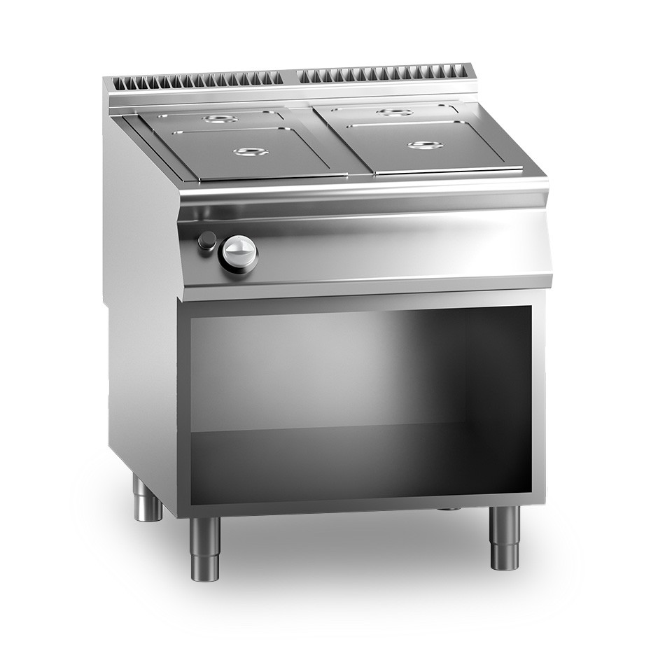 Gas Bain-Marie (800 x 900 x 870 mm), offener Unterbau, für GN-Behälter (H 150 mm)