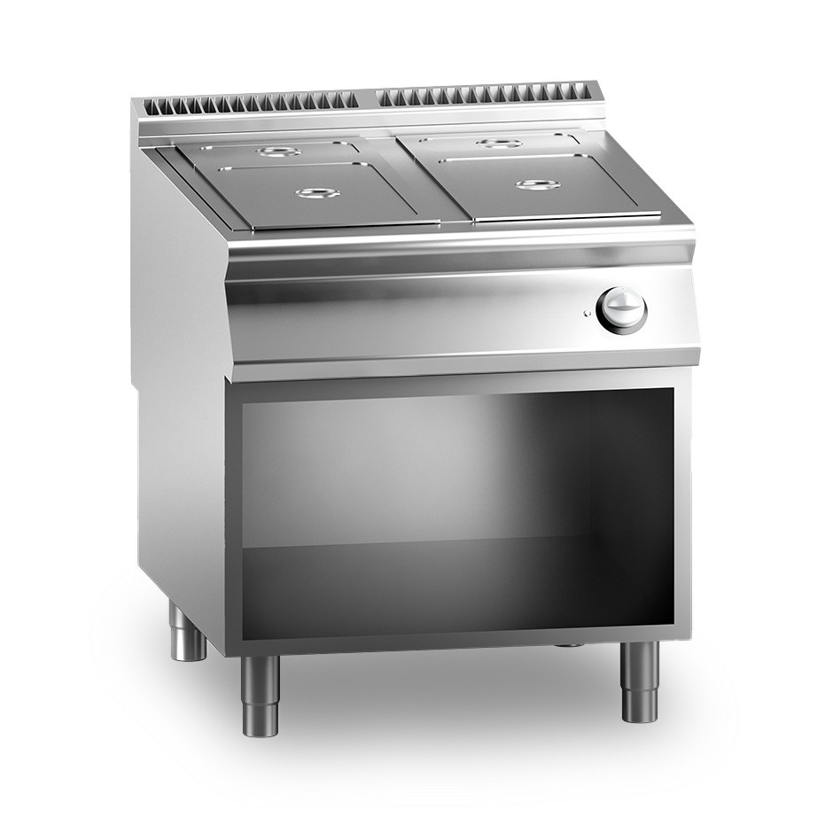 Elektro Bain-Marie (800 x 900 x 870 mm), offener Unterbau, für GN-Behälter (H 150 mm)