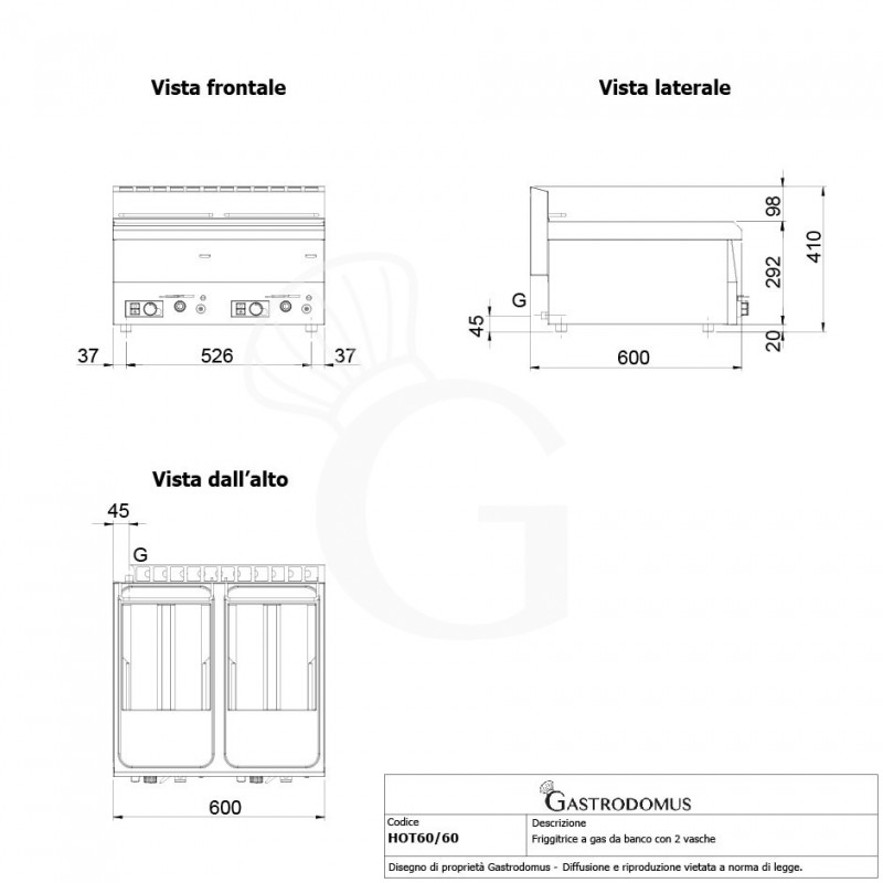 Profi Gas-Fritteuse mit 2 Becken (2 x 8 Liter), Tischgerät, 13600 Watt