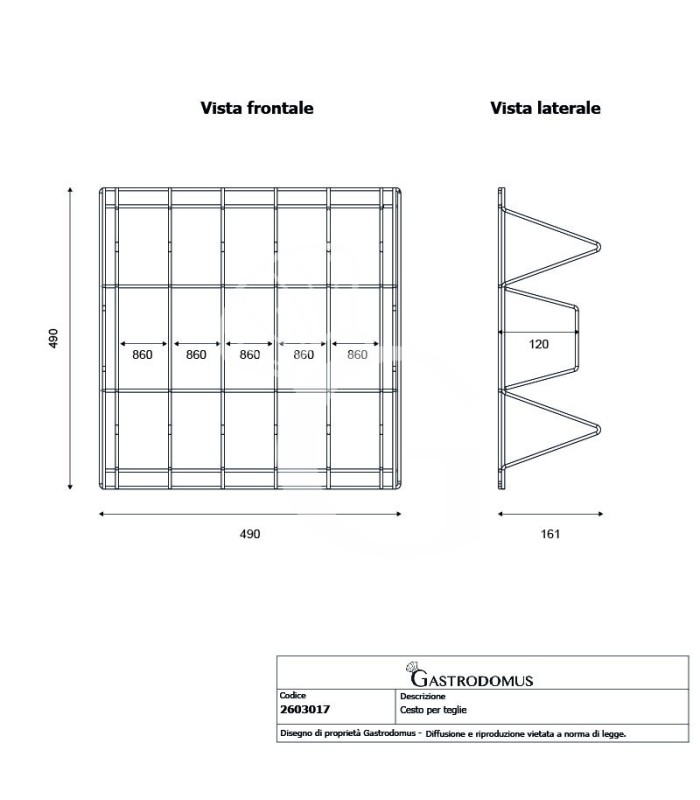 copy of Base porta vassoi - 500 x 500 x 84 mm