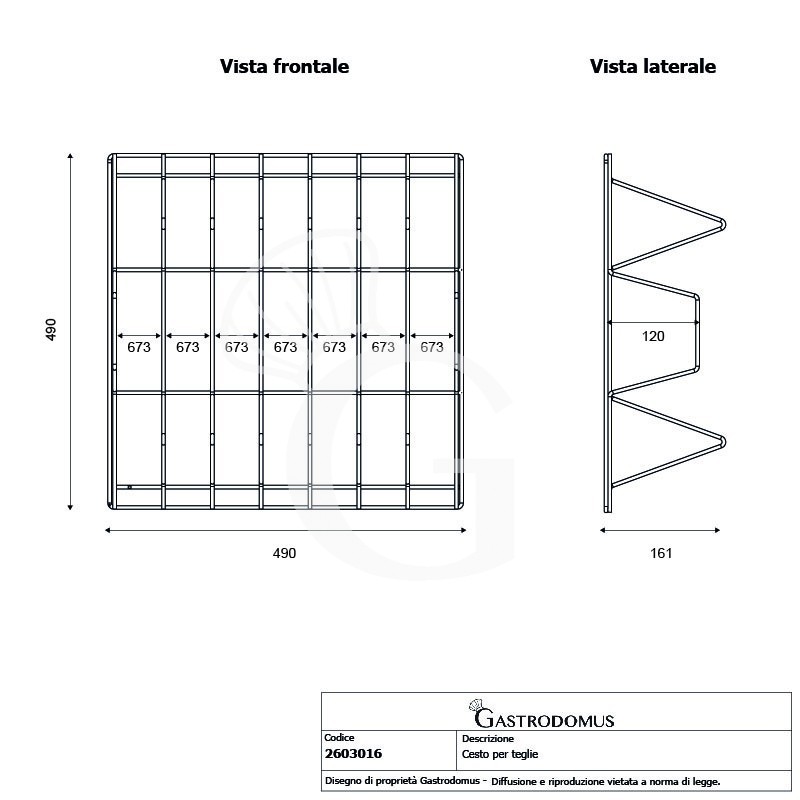 copy of Base porta vassoi - 500 x 500 x 84 mm
