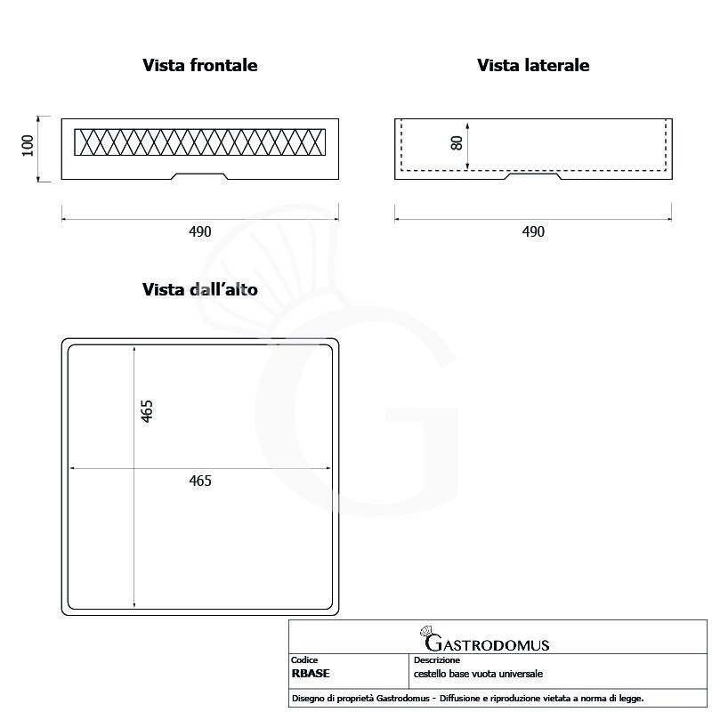 copy of Cestello quadrato piano 50 x 50 cm