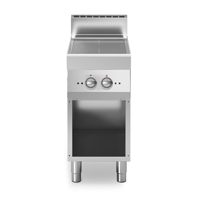 Professioneller Induktionsherd mit 2 Kochzonen und offenen Unterbau, Tiefe 700 mm