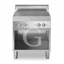 Professioneller Induktionsherd mit 4 Kochzonen und offenen Unterbau, Tiefe 700 mm