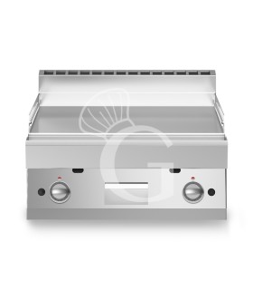 Gas Bratplatte - glatt, verchromt (B 700 x T 700 x 280 mm), Tischgerät, 2 Kochzonen, 11400 W
