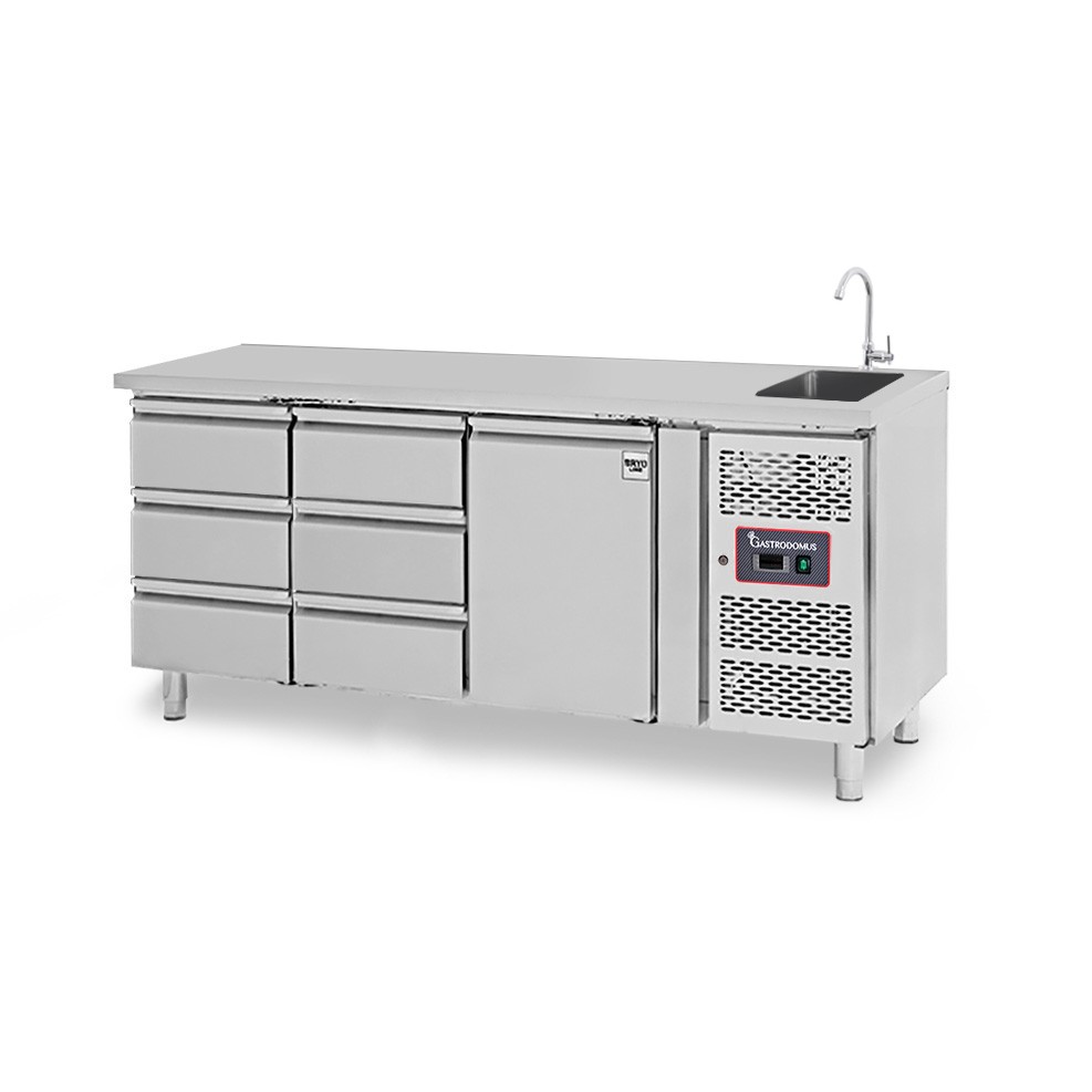copy of Tavolo refrigerato - 2 porte - Prof. 700 - temperatura -2°C/+8°C