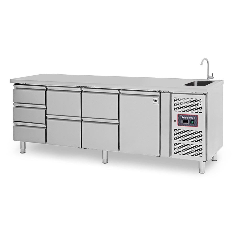 copy of Tavolo refrigerato - 2 porte - Prof. 700 - temperatura -2°C/+8°C