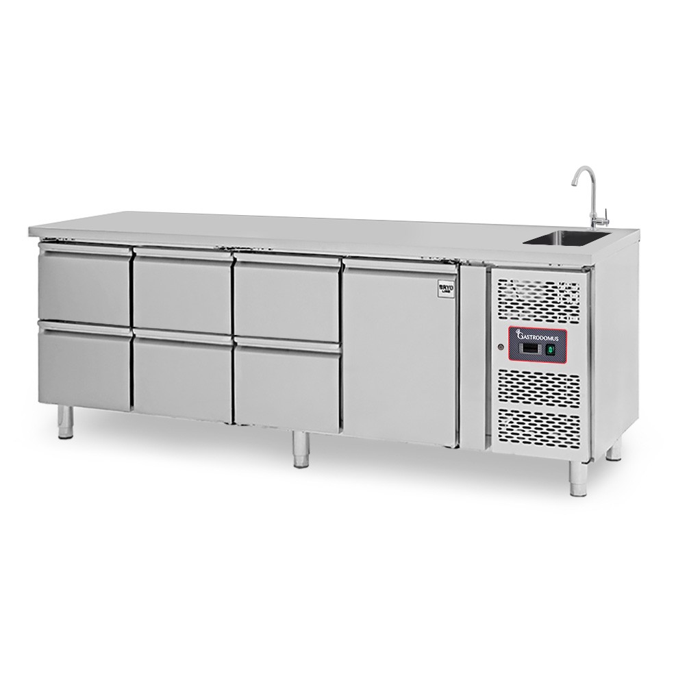 copy of Tavolo refrigerato - 2 porte - Prof. 700 - temperatura -2°C/+8°C