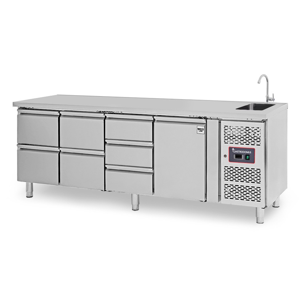 copy of Tavolo refrigerato - 2 porte - Prof. 700 - temperatura -2°C/+8°C
