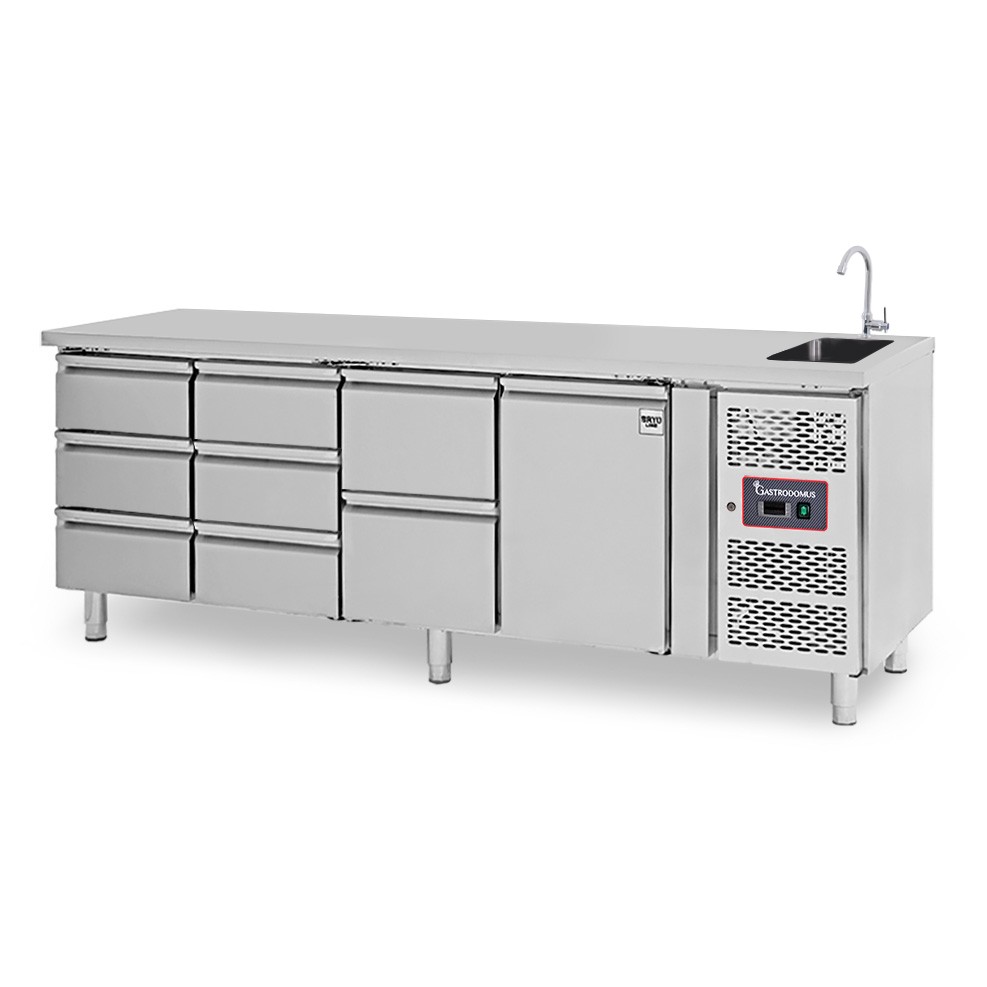 copy of Tavolo refrigerato - 2 porte - Prof. 700 - temperatura -2°C/+8°C