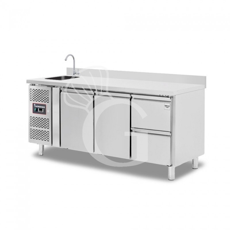 copy of Tavolo refrigerato - 2 porte - Prof. 700 - temperatura -2°C/+8°C