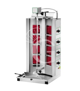 Elektro Dönergrill/Gyrosgrill, 4+4 Infrarot-Heizwiderstände, B 510 mm x T 530 mm x H 1060 mm