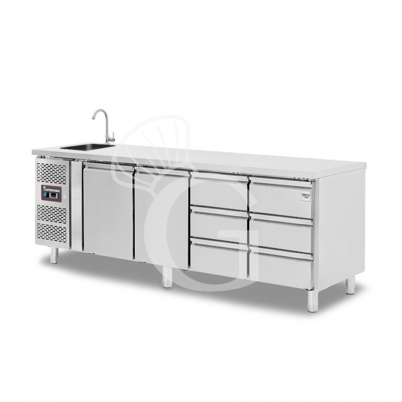 copy of Tavolo refrigerato - 2 porte - Prof. 700 - temperatura -2°C/+8°C