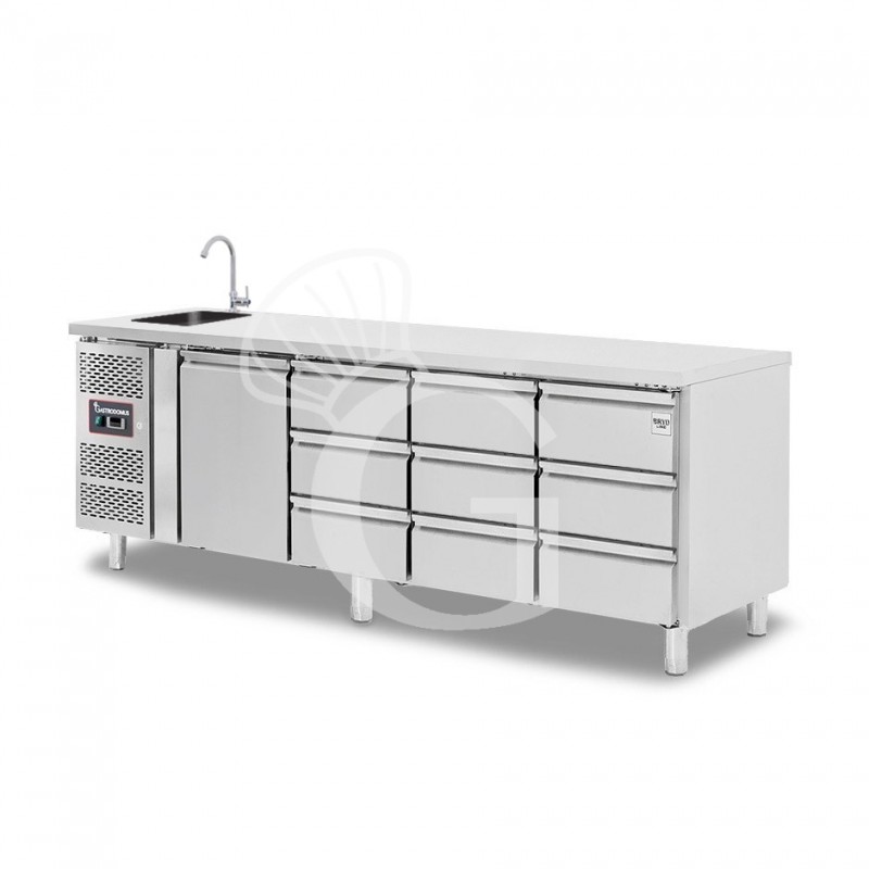 copy of Tavolo refrigerato - 2 porte - Prof. 700 - temperatura -2°C/+8°C