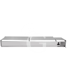 copy of Vetrinetta refrigerata per pizzeria, lunghezza 180 cm, predisposta per 9 bacinelle GN1/4