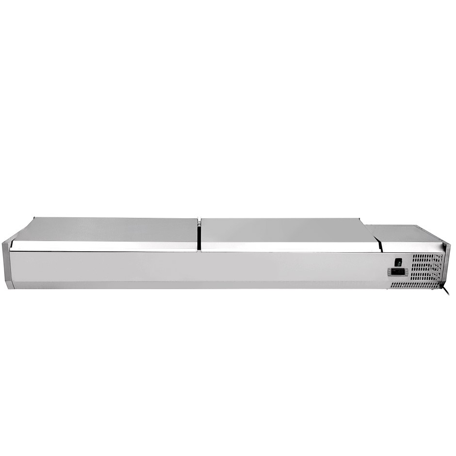 copy of Vetrinetta refrigerata per pizzeria, lunghezza 180 cm, predisposta per 9 bacinelle GN1/4