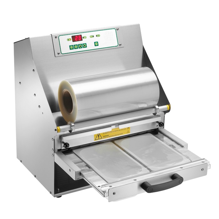 Thermoversiegelungsgerät, Edelstahl, automatische Versiegelung, Rollenbreite 380 mm, B 460 mm x T 510 mm x H 555 mm, 1,5 kW