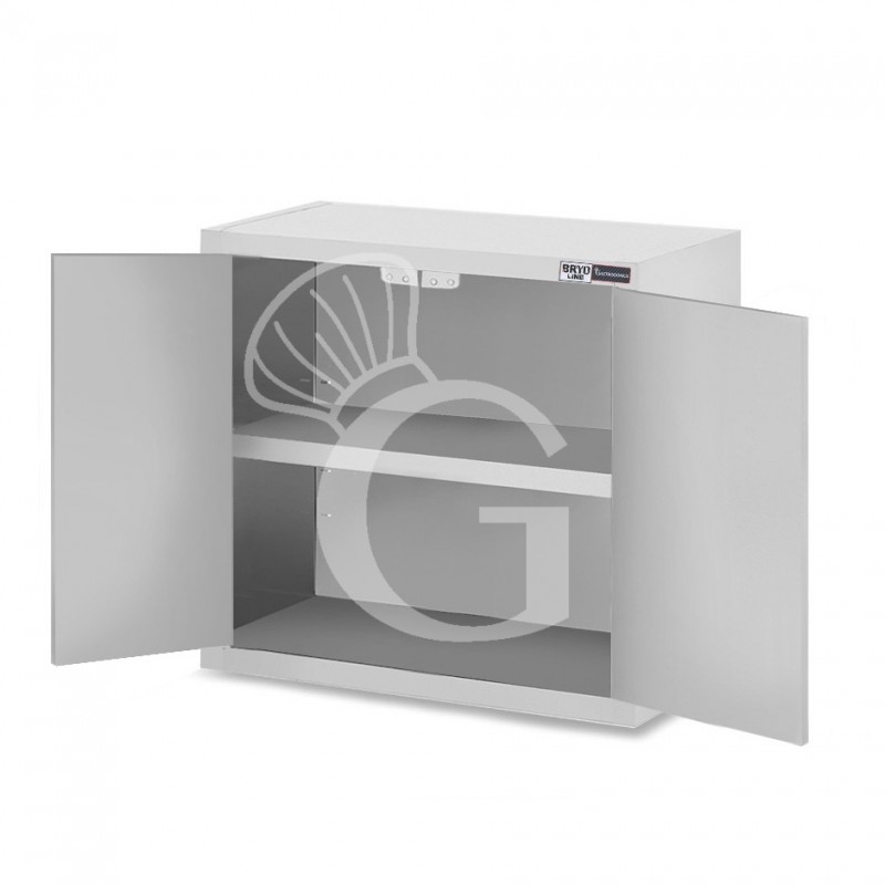 Wandhängeschrank, Edelstahl, 1 Flügeltür, 1 Zwischenboden, B 700 mm x T 400 mm x H 650 mm