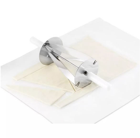 Croissant-Schneidewalze aus Edelstahl, Handgriff aus Polyethylen