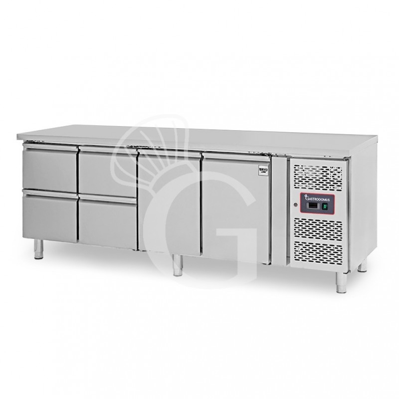 copy of Tavolo refrigerato - 2 porte e 4 cassetti - Prof. 700 - temperatura -2°C/+8°C