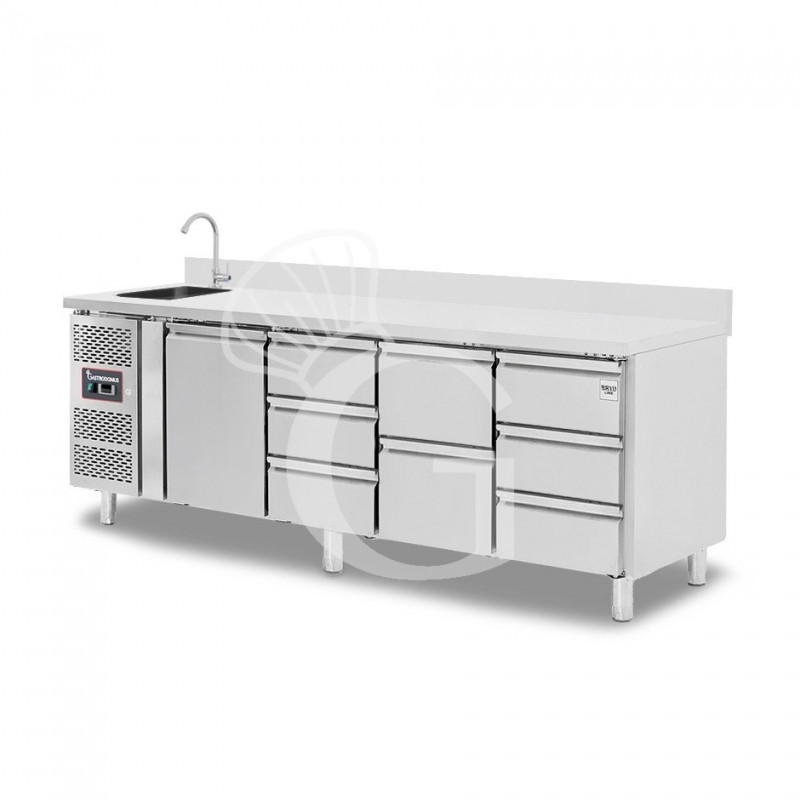 copy of Tavolo refrigerato - 2 porte - Prof. 700 - temperatura -2°C/+8°C