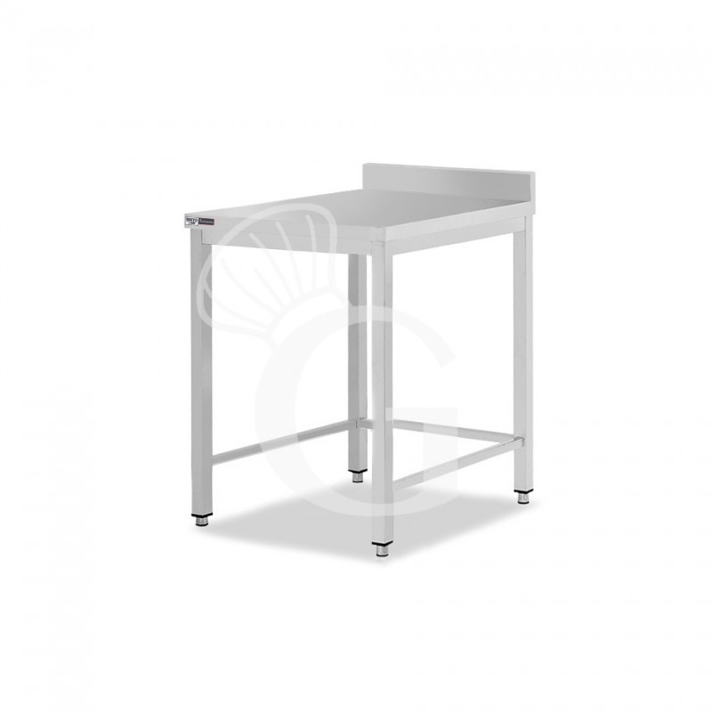 Edelstahltisch mit Aufkantung, B 600 mm X T 800 mm X H 965 mm