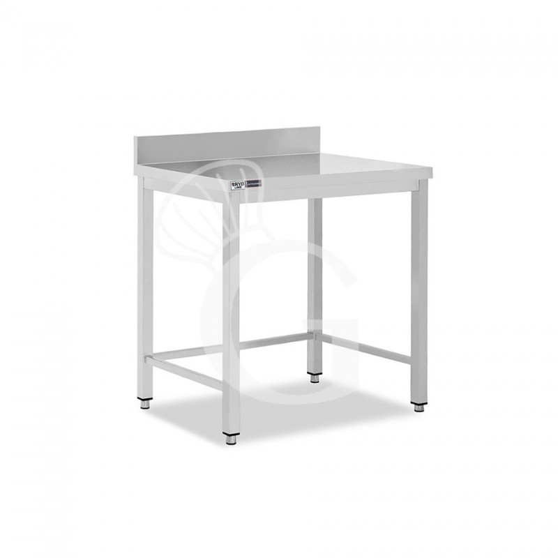 Edelstahltisch mit Aufkantung, B 800 mm X T 800 mm X H 965 mm