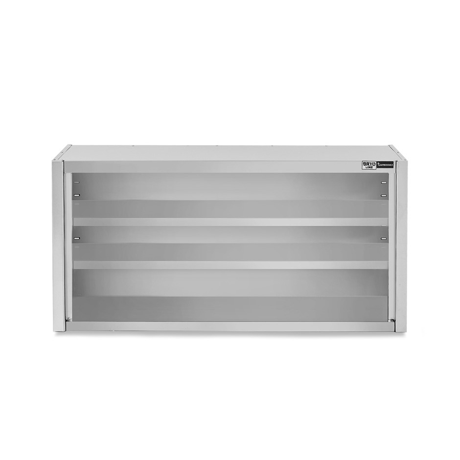 Offener Wandhängeschrank, Edelstahl, 1 Zwischenboden, B 1200 mm x T 400 mm x H 800 mm