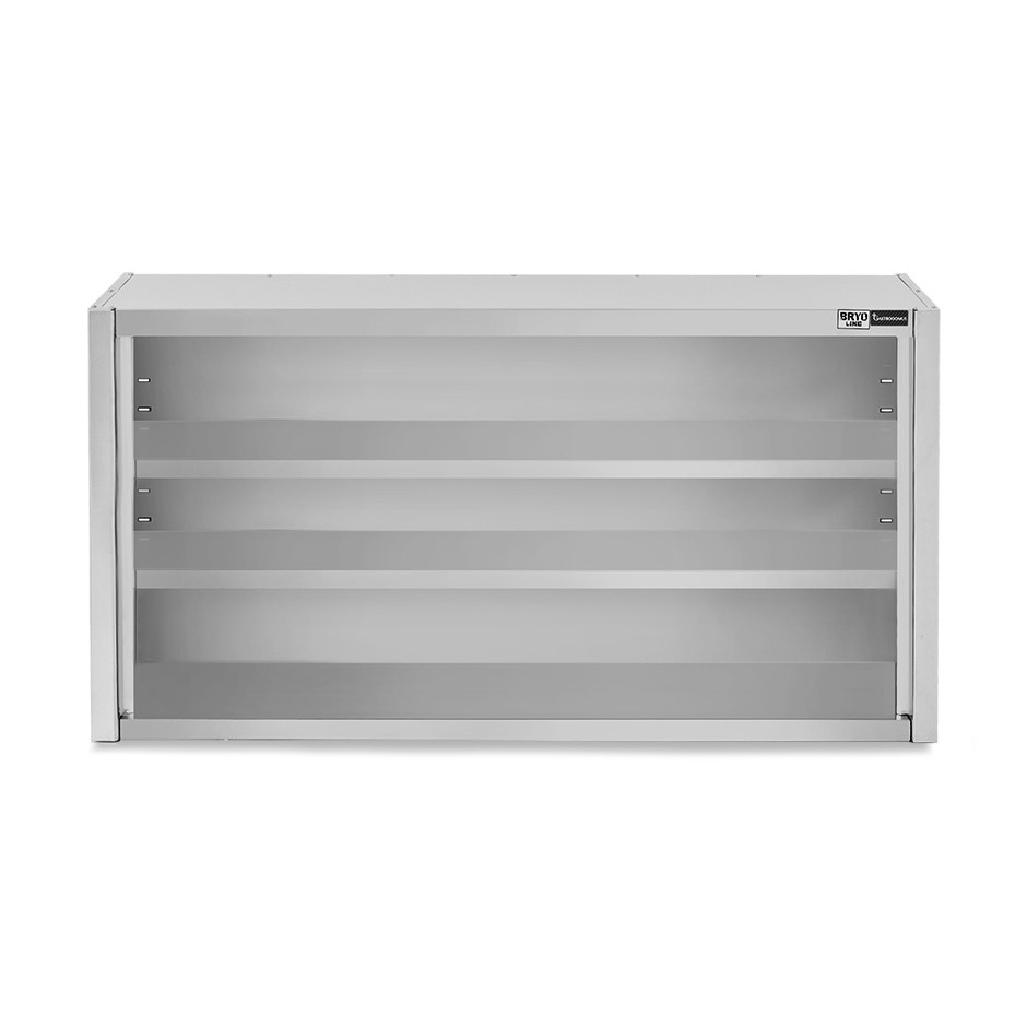 Offener Wandhängeschrank, Edelstahl, 1 Zwischenboden, B 1400 mm x T 400 mm x H 800 mm