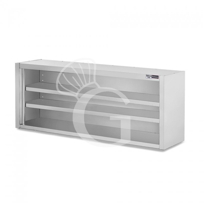 Offener Wandhängeschrank, Edelstahl, 1 Zwischenboden, B 1500 mm x T 400 mm x H 800 mm