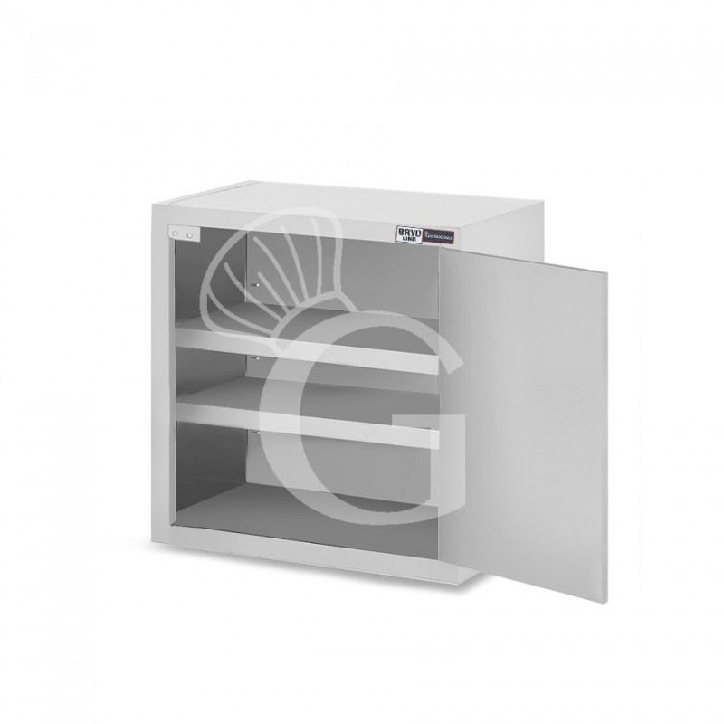 Wandhängeschrank, Edelstahl, 1 Flügeltür, 1 Zwischenboden, B 400 mm x T 400 mm x H 800 mm