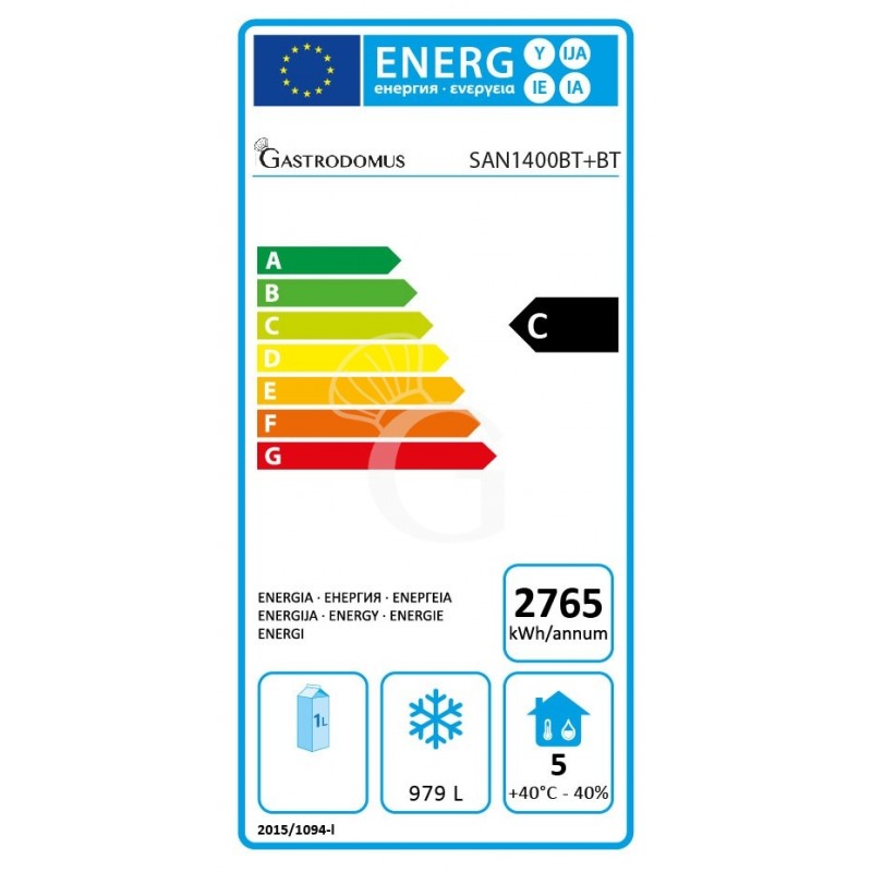 Kombinierter Tiefkühlschrank BT + BT (1400 Liter), Umluftkühlung, 2-türig, doppelte Temperatur -18°C/-22°C, Energieklasse G