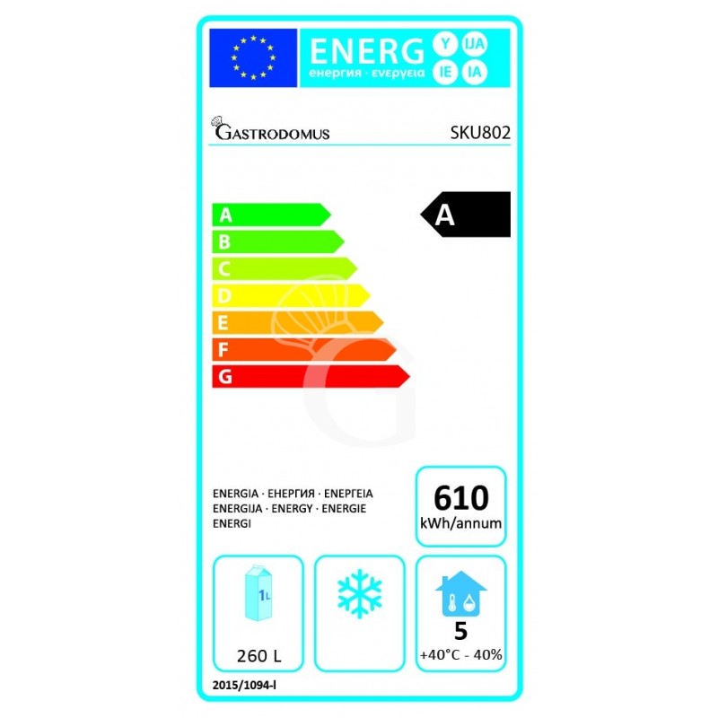 Kühltisch, 2-türig, T 800 mm, 0°C/+10°C, Energieklasse A