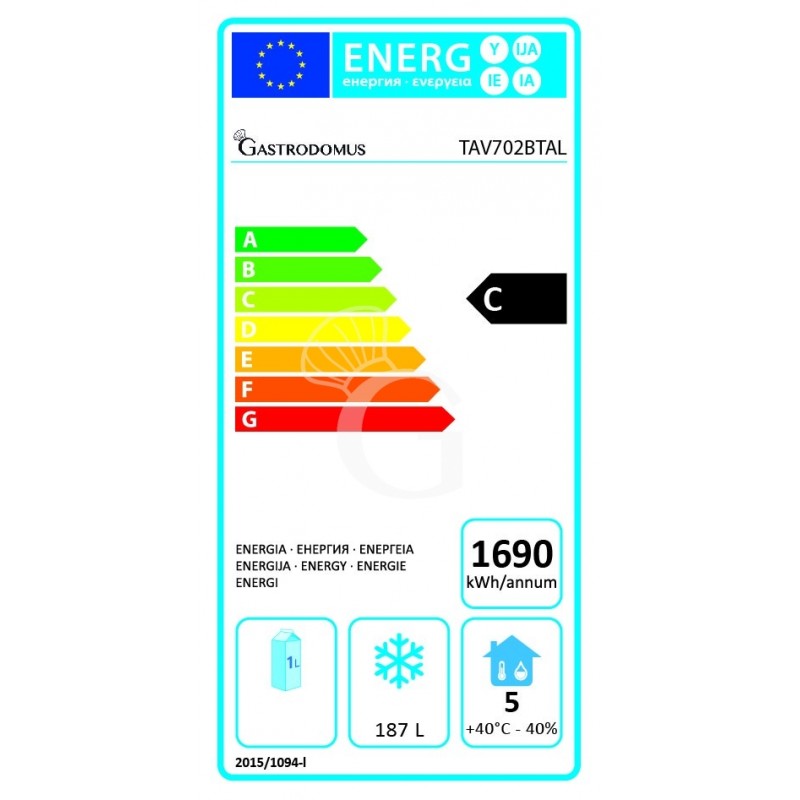 Tiefkühltisch, 2-türig, Aufkantung, T 700 mm, -18°C/-22°C , Energieklasse E