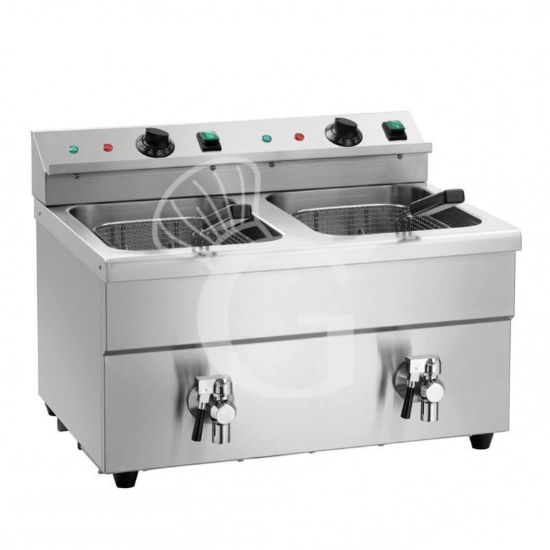 Induktions-Fritteuse, 2 Becken (2 x 8 Liter), Tischgerät, 2 x 3500 Watt, einphasig