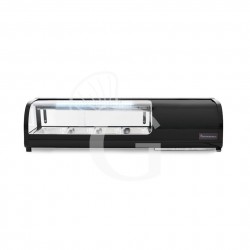 SUSHI-KÜHLAUFSATZVITRINE FÜR 4 x GN1/3 BEHÄLTER, B 1177 mm x T 420 mm x H 265 mm
