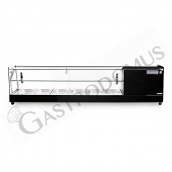 Tapas-Kühlvitrine für 6 x GN1/3 Behälter,160 Watt, B 1470 mm x T 395 mm x H 375 mm