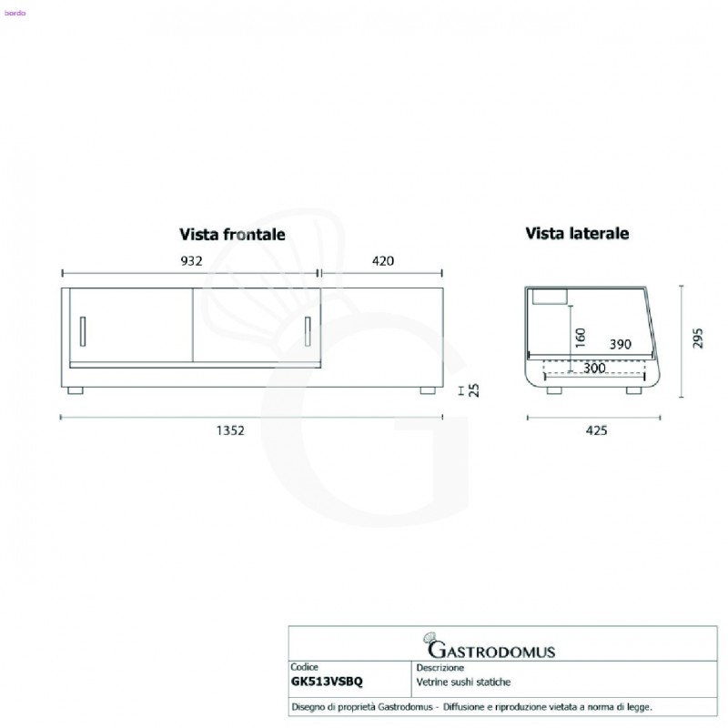 copy of Vetrina sushi - capacità 5 bacinelle GN1/3 - potenza 190 W