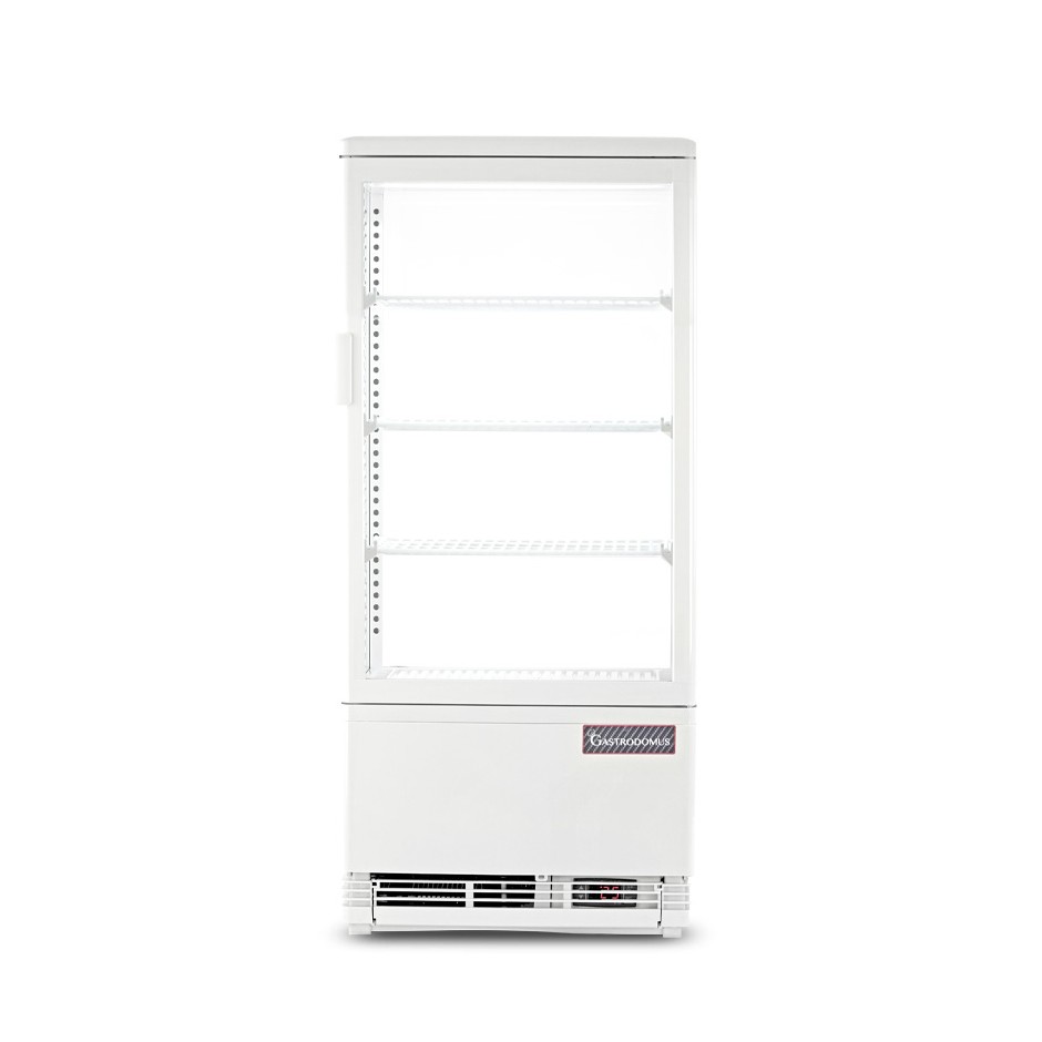 Weiße Getränke-Kühlvitrine (78 L), Umluftkühlung, Temperatur 0°C/+12°C, Energieklasse C